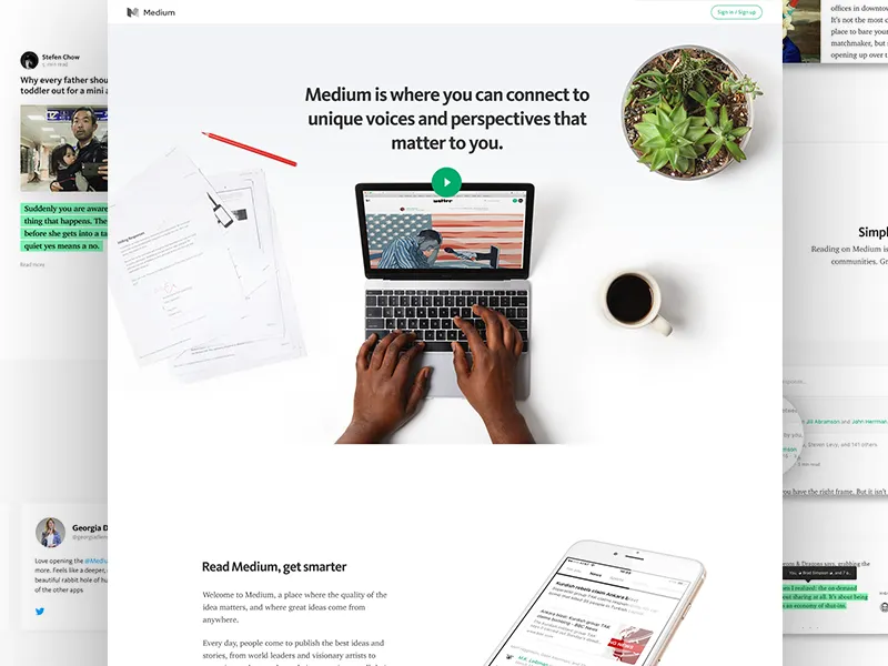 Medium website design